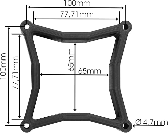 3IDEE Universal VESA Spacer Compatible with Many Samsung, HP, MSI Monitors (Samsung Odyssey G95C & More) - 30mm Distance - Monitor Mount Adapter (100x100mm)