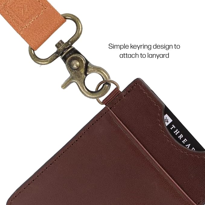 Thread Wallets Ultra Slim Minimalist Leather Card Holder Wallet (Chocolate)