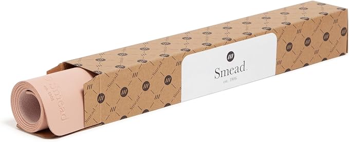 Smead Desk Pad, Vegan Leather Desk Mat with Non-Slip Faux Suede Backing, Perfect Desk Organizer for Office Decor, 36” x 17” Large, Dusty Rose (64829)