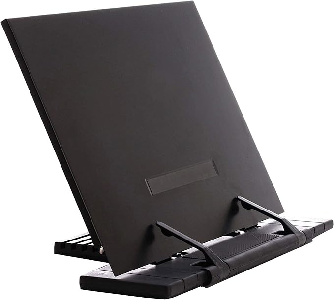 Adjustable Portable Steel Ipad Document Book Stand Frame Reading Desk Holder Office Accessories - Black