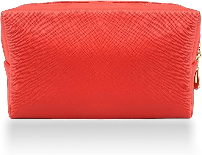 Small Makeup Bag Portable Cosmetic Bag for Women Makeup Pouch Waterproof Toiletry Bag for Travel (Red, Normal)