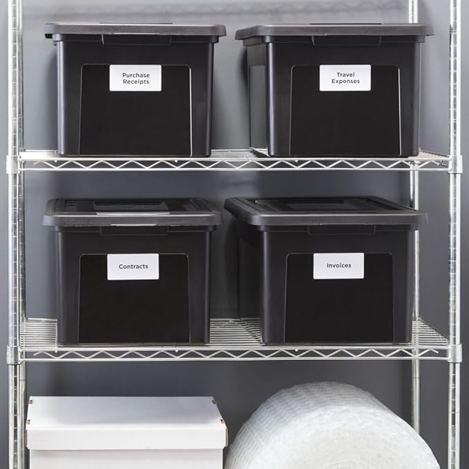 STAPLES File Box Plastic File Box Snap, Letter/Legal Size, Black, 2/Pack