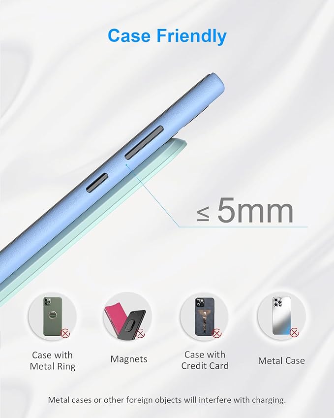 NANAMI Upgraded Fast Wireless Charger, Wireless Charging Stand for Samsung Galaxy S26/S25/S24/S23/S22/S21/S20/S10/S9/Note 20 & Phone Charger Dock for iPhone 17/17 Air/17 Pro/16/16 Plus/15/14/13/12