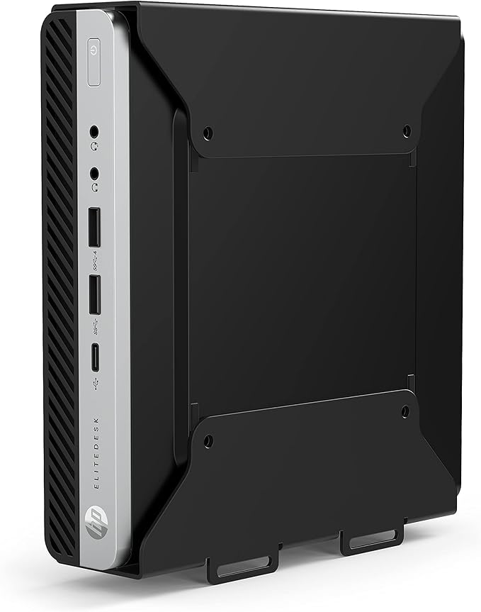 HumanCentric VESA Mount Bracket for HP Desktop Mini, ProDesk and EliteDesk - Under Desk, Wall and Arm Mounting Kit with Power Adapter Holder