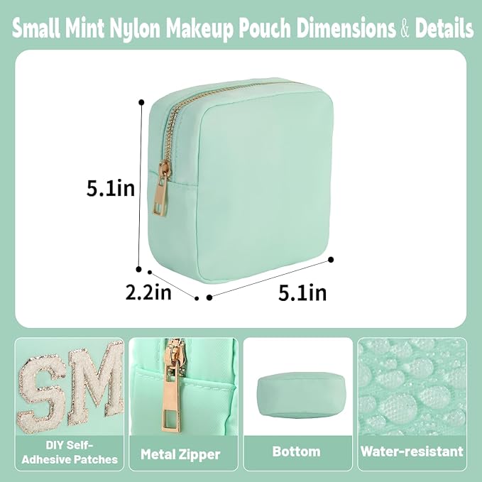 Travel Essentials Makeup Bag for Women Water-resistant Toiletry Organizer Nylon Cosmetic Pouch Preppy Stuff