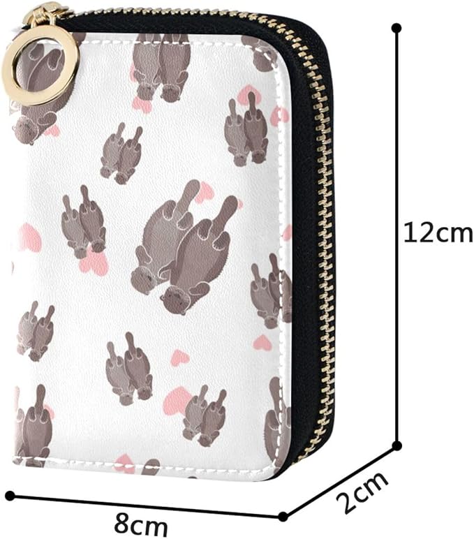 Cute Sea Otter RFID Credit Card Holder Wallets Accordion for Women Leather Zipper Card Case Accordion Wallet for Ladies Girls