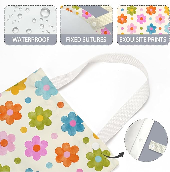 Flower Car Trash Bag Car Garbage Bag Hanging Cars Trash Can, Spring Decor Waterproof Cars Back Seat Organizer for Vehicle Travelling Camping