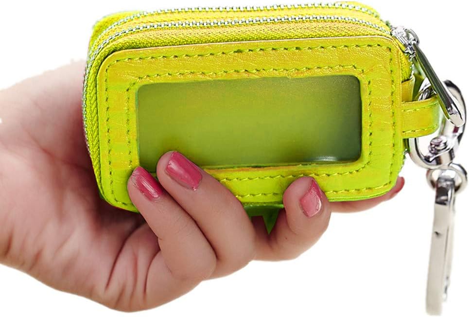 BAKUN Two-Sides Mini Leather Car Key Case, Key Holder Key Organizer Wallet