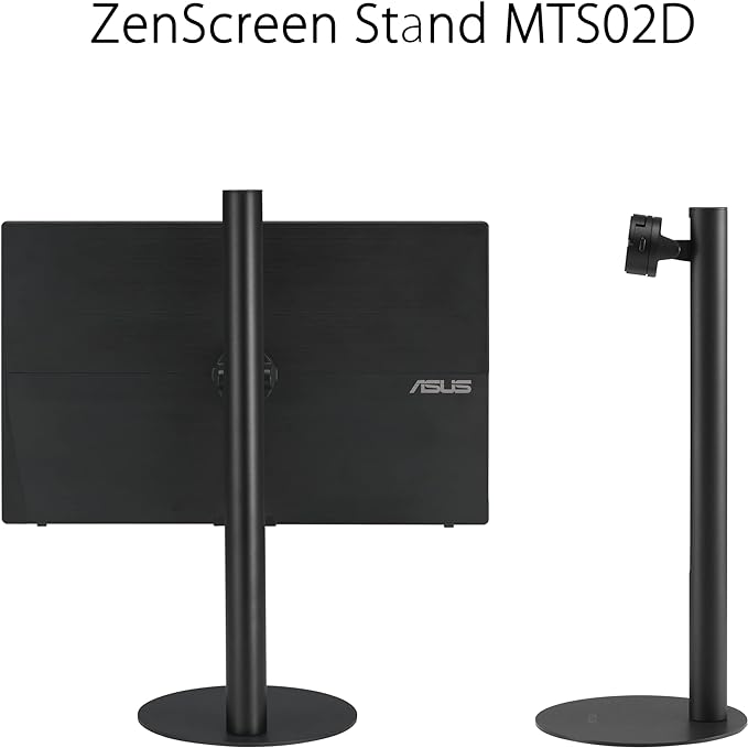 ASUS ZenScreen 16” (15.6 inch viewable) 1080P USB-C Portable Monitor (MB16AHV) & ZenScreen Stand MTS02D - Ergonomic Stand for Portable Monitors, Tilt, Pivot, Height adjustments, 1/4”