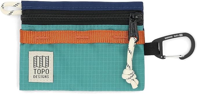 Topo Designs Accessory Bags, Travel Organizer Accessories for Smaller Items, Durable Storage Pouch, 3 Sizes, Fully Lined Pack Cloth (Mountain, Midnight/Caribbean)