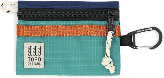 Topo Designs Accessory Bags, Travel Organizer Accessories for Smaller Items, Durable Storage Pouch, 3 Sizes, Fully Lined Pack Cloth (Mountain, Midnight/Caribbean)