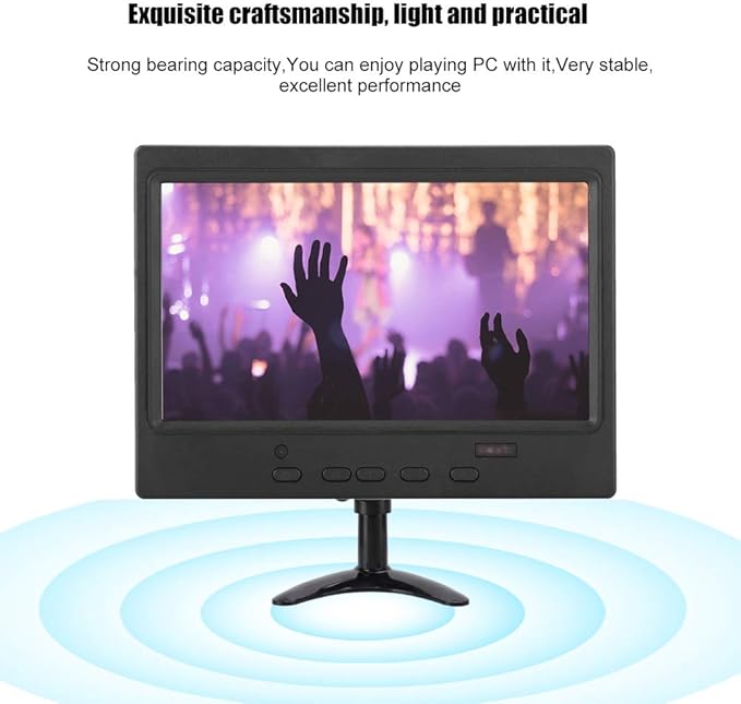 ASHATA Monitor Holder Stand, Desktop Computer Black Monitor Holder,Universal PC Accessories,ABS + Metal Material,Light Weight,for Small LCD Monitors from 7 to 11.6 Inch.