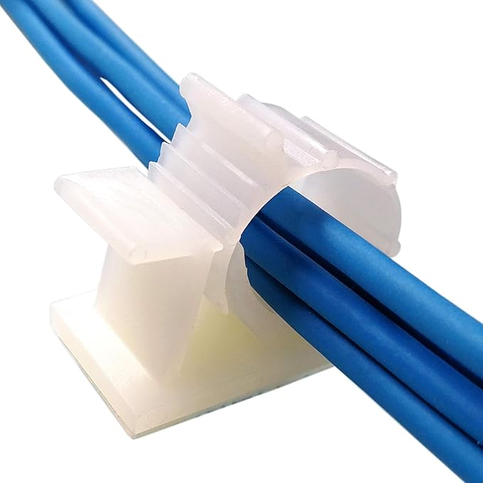 30 Pack Adjustable Cable Clips,Adhesive Nylon Cable Clamps Wire Clips, Desk Wall Cord for Wire and Cable Management