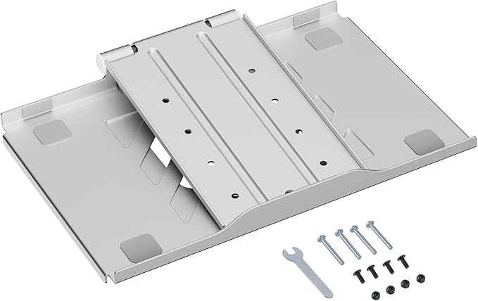 AVLT Adjustable Laptop Tray with Support for 120mm Fans Compatible with VESA 75x75 Monitor Arm - Suitable for Laptops Up to 17Inch - Gray (Fan Not Included)