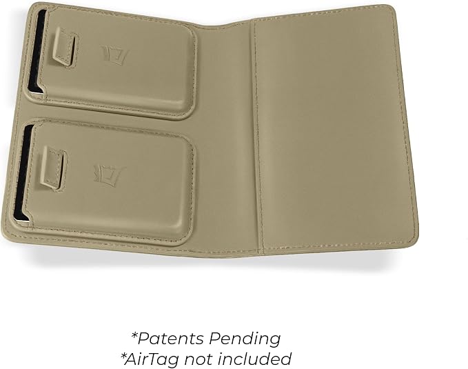 Kings Loot Passport Holder Wallet – RFID Blocking Leather Travel Wallet with Built-in Airtag Holder – Holds 1-6 Cards & Passport – Easy Pull Tab – Slim & Stylish Wallets (Olive)