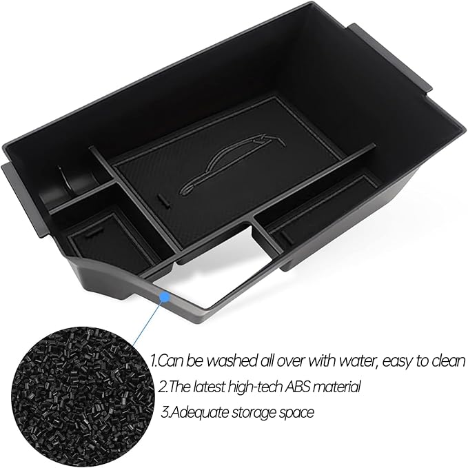 Gah for 2024 Infiniti QX55 QX50 Center Console Armrest Storage Box 2018-2024 QX50 compatible with Infiniti 2022-2024 QX55 Tray Insert Organizer Glove Pallet Accessories (black)
