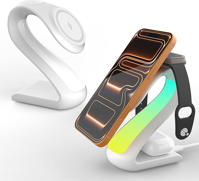 4-in-1 Wireless Charging Station for Apple Magsafe Charger Stand,Fast Magnetic Wireless Charger Station for iPhone 17 Air 16 15 14 13 12 Series,Airpods Pro,Apple Watch Ultra