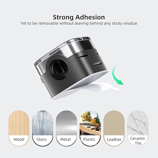 Magnetic Cord Clips, 6 Pack Cord Organizer Holder for Desk Office Accessories, Cable Holder Hide Phone USB Power Wire Cord Clips for Management Home Nightstand Kitchen Appliances, Clear Black