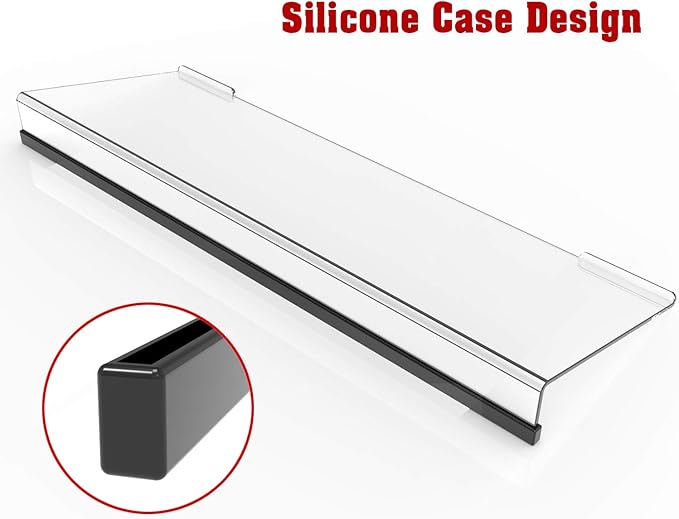 KOTEMON Acrylic Tilted Computer Keyboard Stand for Ergonomic Typing, Keyboard Tray Holder with Silicone Non-Slip Case, Clear