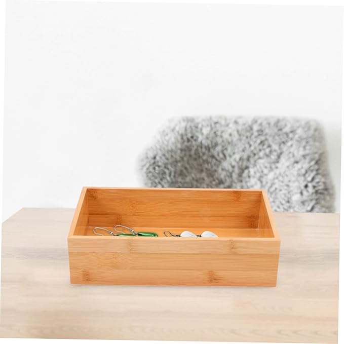 Zerodeko Home Desktop Storage Box for Sundries Organizing Solid Wood Craft with Natural Feel Compact Design with Capacity for Office and Home Decor