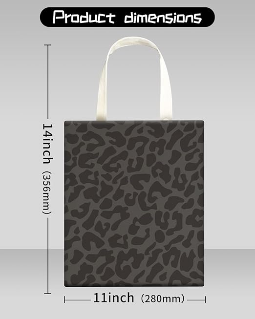 Cute Canvas Car Garbage Bag, Black Leopard Print, Car Trash Bin, Seat Back Hanging, 5L