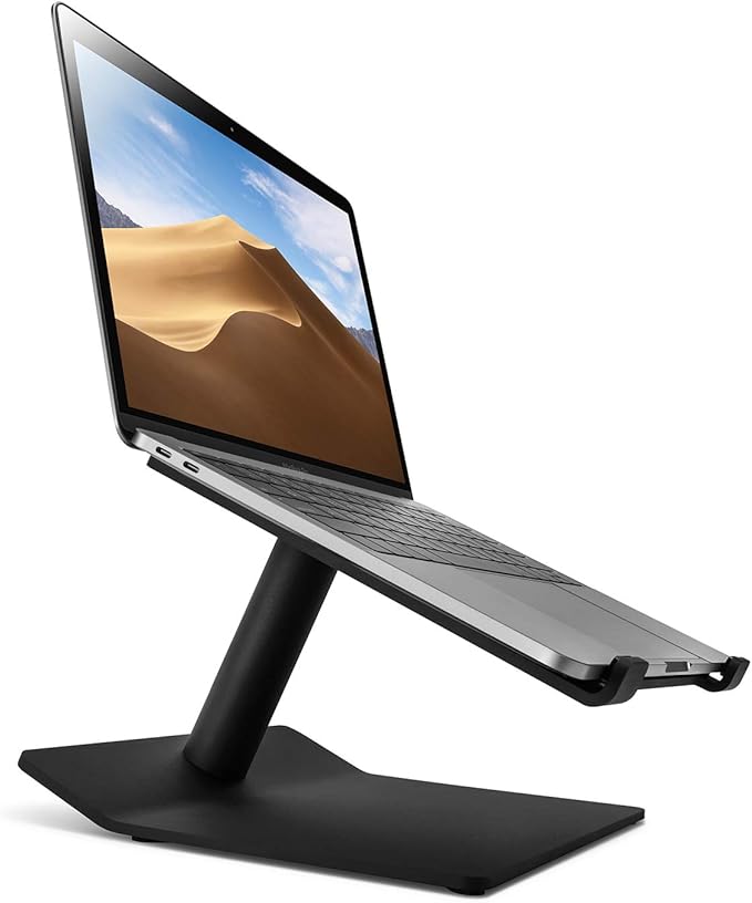 UPPERCASE Designs PILLR Solid Aluminum Elevating Stand Compatible with MacBooks and Other Laptops, Black