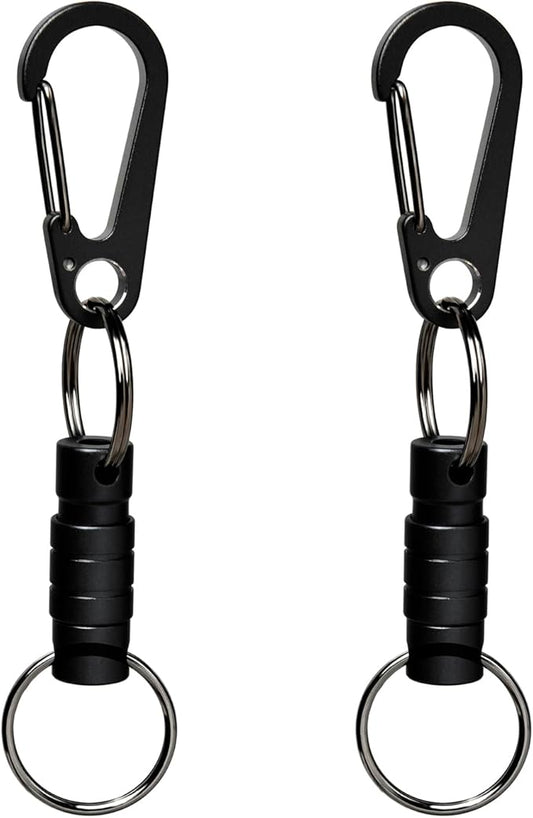 Quick Release Keychain Clip, Small Carabiner Clip & Pull Apart Detachable Key Ring, Car Key Chain Hooks Keyring