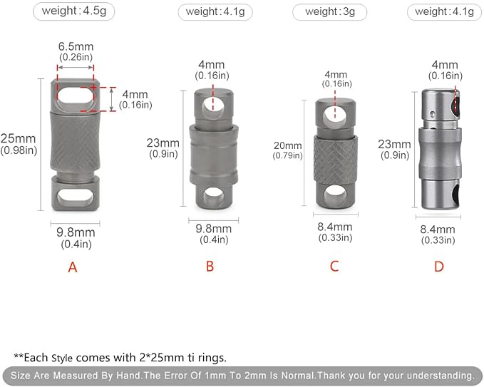 Titanium Quick Release Keychain, 360° Swivel Key Ring Clip with Double-End Lock, Heavy Duty EDC Key Holder for Men