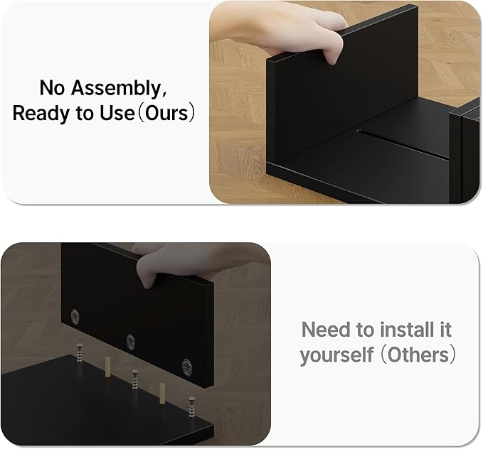 Elephance Dual Monitor Stand with USB Ports,Wood Computer Monitor Stand Riser with Drawer,Adjustable Desk Shelf,Desk Organizer for Computer,Laptop,No Assembly Required,Black