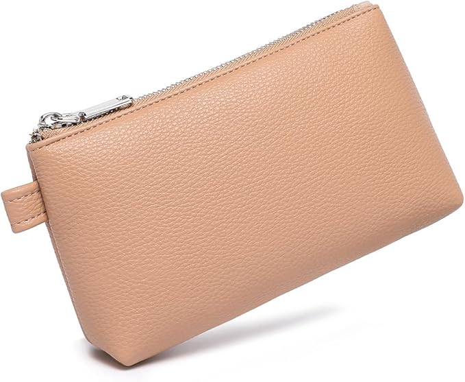 PU Leather Makeup Simple and Convenient Handbag Small Exquisite Storage Bag (PU/Camel Pink)
