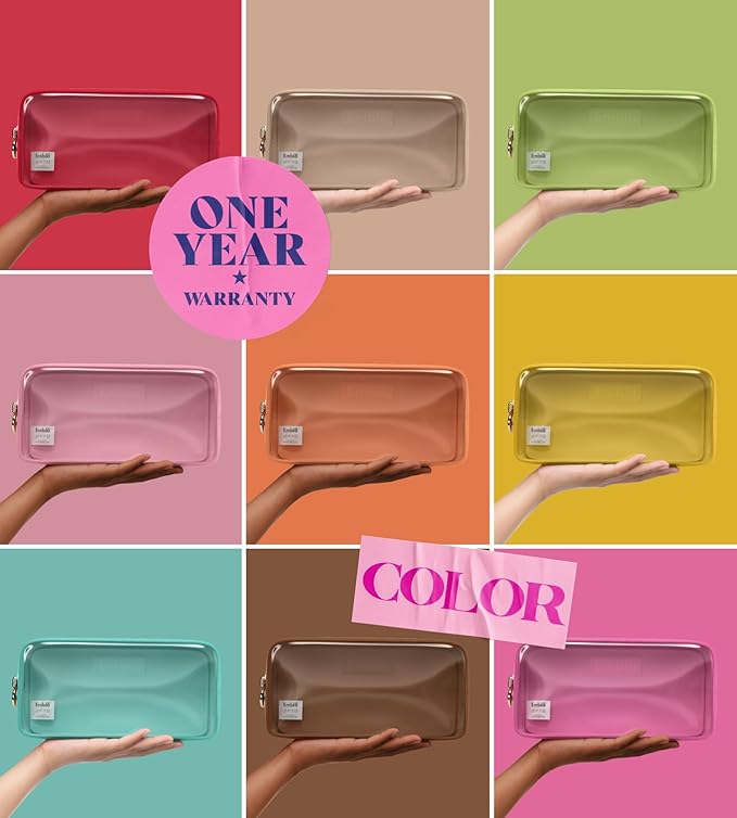 Embla Medium Clear Makeup Bag Travel for Toiletries Cute Make Up Nylon Organizer Pouches Quart Size Cosmetic Bags for Women Girls Zipper Toiletry Skincare Pouch Organizer for Purse Blue