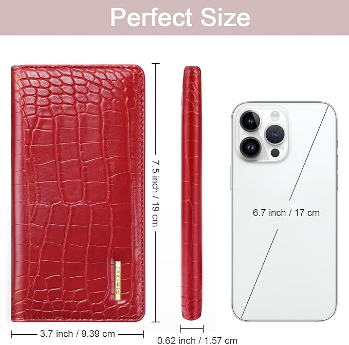 Wallet Women Crocodile Wallets Luxury Alligator Purse Minimalist Thin Long RFID Blocking Credit Cards Holder with Back Zipper Coin Pocket for Women and Men, Burgundy