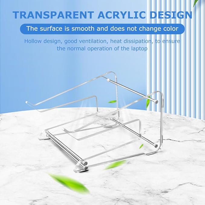 Acrylic Computer Riser Acrylic Laptop Stand for Desk Clear Laptop Stand Ergonomic Laptop Holder for Macbooks Notebooks (Transparent), 22359147