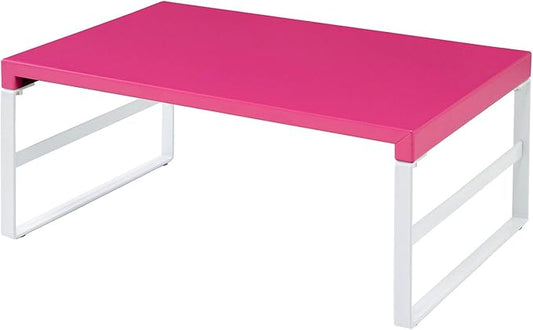 LIHIT LAB Desktop Stand, Sturdy Steel Stand for Laptop/Computer Monitor, 9.8 x 15.4 x 6.3 inches, Pink (A7331-3)