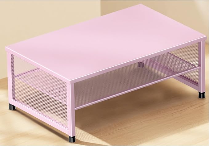 ECOLOVI 2-Tier Computer Monitor Stand Riser, Desk Organizer for Monitor, Printer & Laptop Stand, Desktop Workspace Organizers for Office Supplies(Pink)