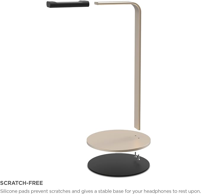 elago® H Stand [Champagne Gold] - [Premium Aluminum][Scratch-Free Padding][Perfect Height][Compatible with AirPods Max and All Headphones][Modern Design] Gaming and Audio Headphones