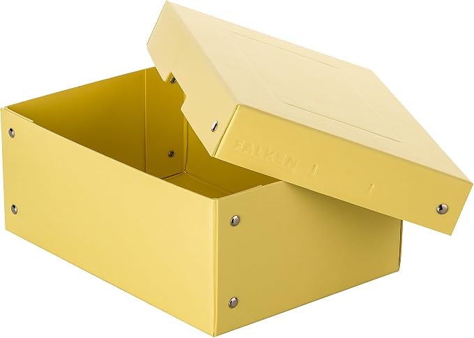 FALKEN Original PureBox Pastel Pack of 5 Made in Germany 100 mm High DIN A5 Assorted Colours Storage Box with Lid Made of Sturdy Cardboard Vegan Gift Box Transport Box All-Purpose Box