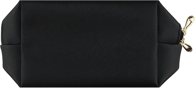 Small Makeup Bag Portable Cosmetic Bag for Women Makeup Pouch Waterproof Toiletry Bag for Travel (Black, Normal)