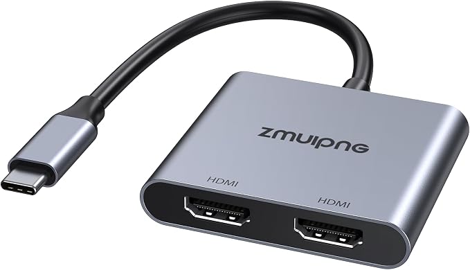 USB C to Dual HDMI Adapter 4K Dual Monitors Adapter USB C Hub with 2 HDMI Docking Station for Laptop Type C to HDMI Converter for HP Dell Surface Thinkpad