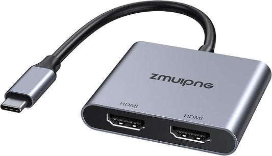 USB C to Dual HDMI Adapter 4K Dual Monitors Adapter USB C Hub with 2 HDMI Docking Station for Laptop Type C to HDMI Converter for HP Dell Surface Thinkpad