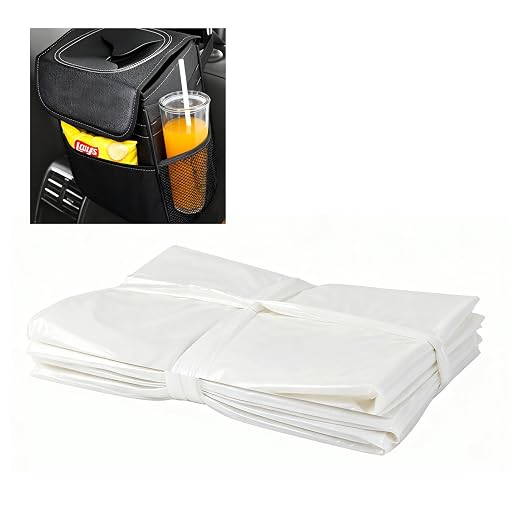 Disposable Car Trash Can Bags, Liner Refills (1-Pack, 100 Bags Total) - for HOTOR Car Garbage Can(Trash Can Not Included) White