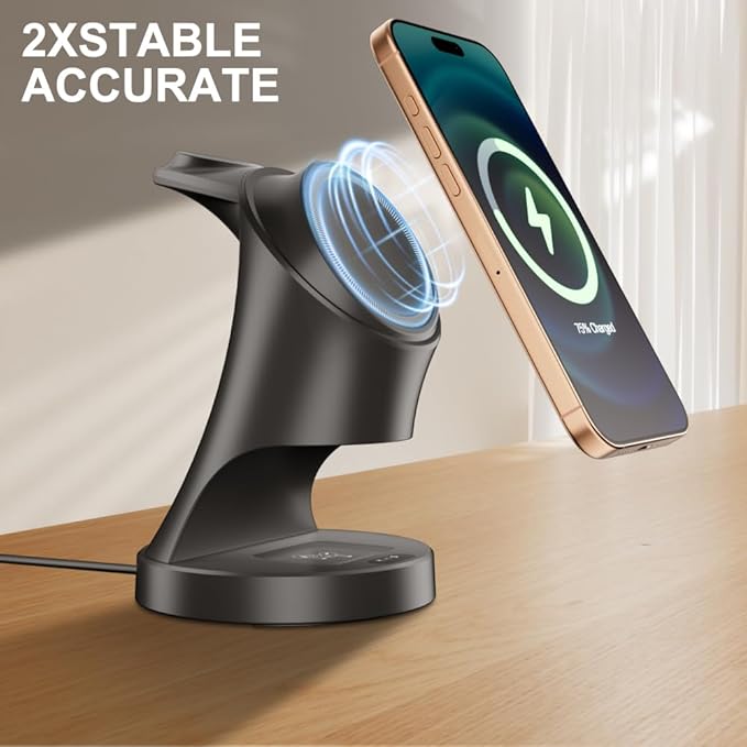 3 in 1 Wireless Charging Station for Apple Devices,Magsafe Charger for IPhone17 16 15 14 13 12 Pro/Max/Plus/Mini Wireless Charger Station for AirPods 2/3/4/Pro iWatch Ultra11/10/9/8/7/SE/6/5/4/3/2