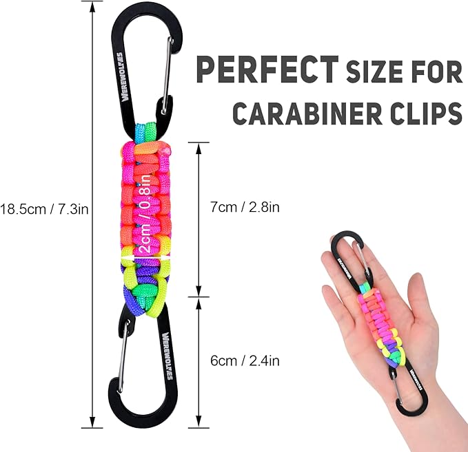 WEREWOLVES Paracord Keychain with Carabiner, Lanyard Clip for Keys