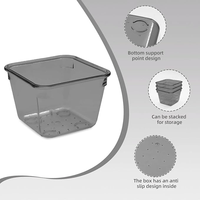 Kitchen Desk Drawer Organizers Storage for Office, Small Acrylic Vanity Trays Makeup Organizer for Drawer Bathroom Plastic Make up Organizers 25 Pcs Clear Black