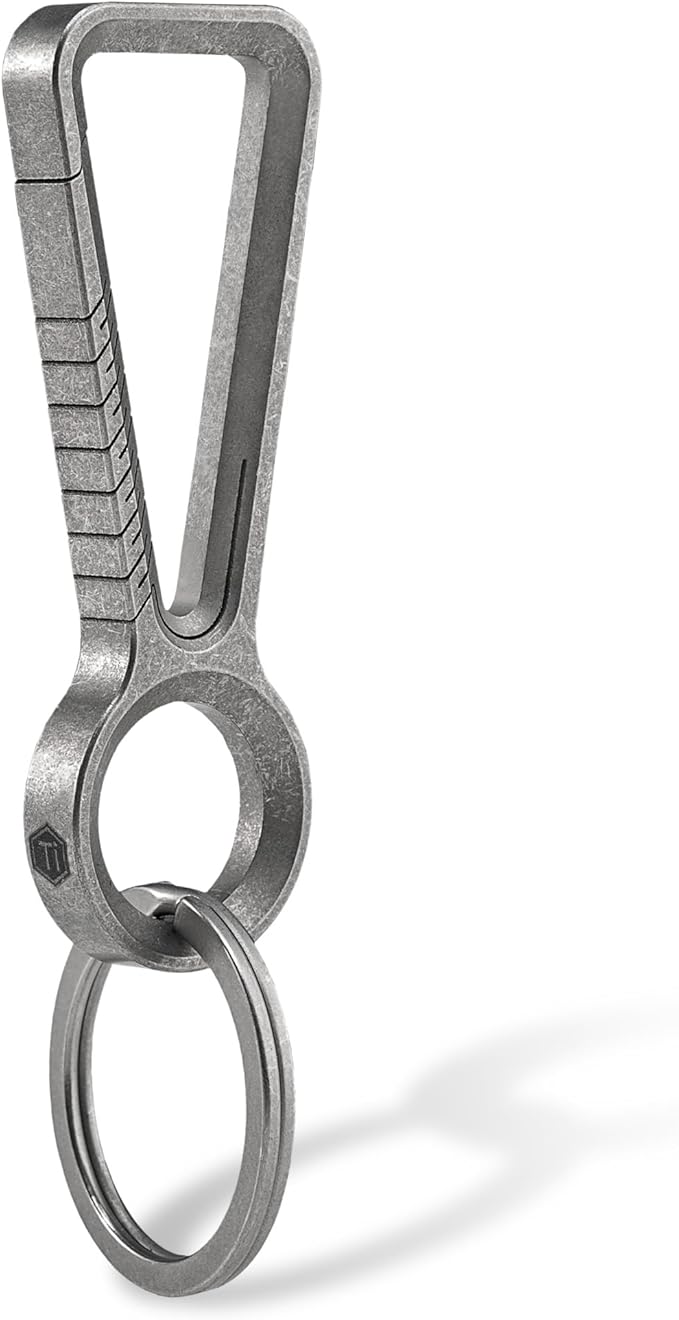 KeyUnity KM01 Titanium EDC Keychain Clip with Bottle Opener, Quick Release Carabiner Key Ring Holder for Men
