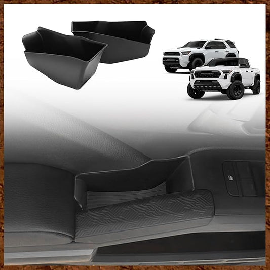 Muslogy Front Door Handle Inserts Box Interior Storage Organizer Compatible with 2024 2025 2026 Toyota Tacoma&2025+ 4Runner Accessories Door Grab Handle Pocket Side Armrest Phone Pocket Organizer 2PCS