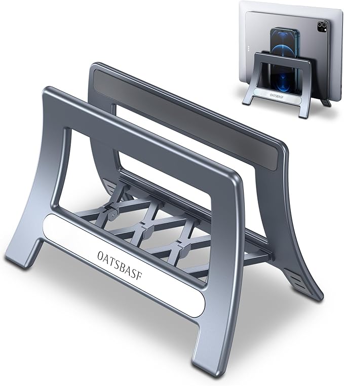 Vertical Laptop Stand,Gravity Auto Lock Computer Stand, Laptop Stand for Desk,Office Work & Home Space-Saving Organize,Fits All Mac Book, Surface,Chrome Book & Gaming Laptop (Up to 17.3 Inch)