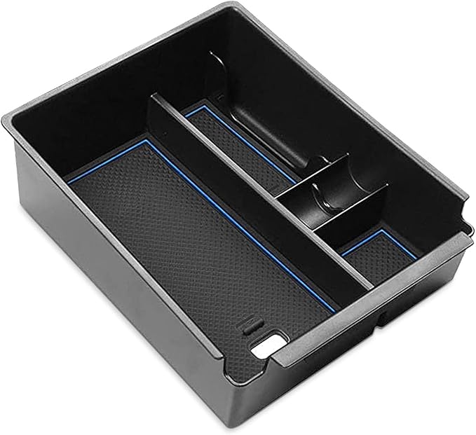 POSAID Center Console Organizer for 2022 2023 2024 Hyundai Santa Cruz Center Console Armrest Tray for 2022 Hyundai Tucson NX4 Storage Box Insert Tray with Coin Holder, Blue Trim