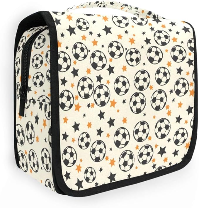 Hanging Travel Toiletry Bag Kit Boys Makeup Case Cosmetics Organizer for Men Women (Many Ball and Star)