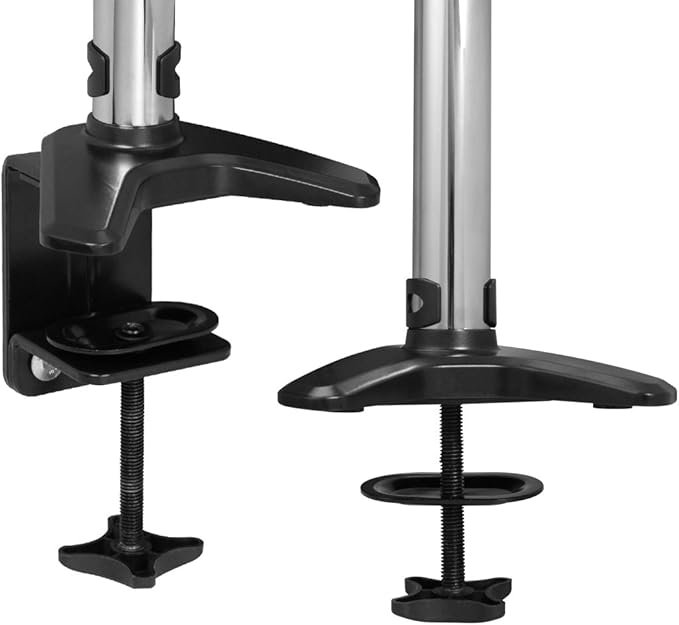 SIIG Single Monitor Desk Mount, White, Height Adjustable Gas Spring Assisted Full-Motion Easy Use, Holds 15" to 27" Screens, Up to 17.6 lbs, VESA 75 and 100